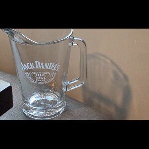 Jack Daniels Transparent Water Pitcher 48 ounces with White ETCHED Logo